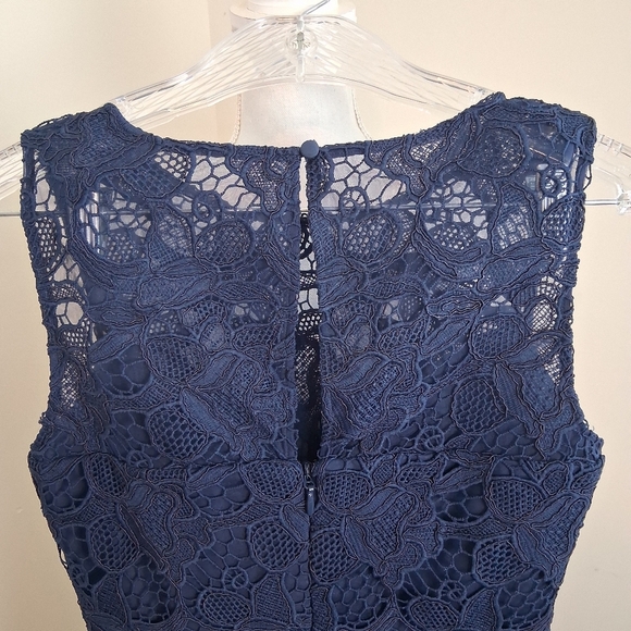 Dress The Population Avianna Rose Lace Sleeveless Navy Dress Size Small - Picture 3 of 9